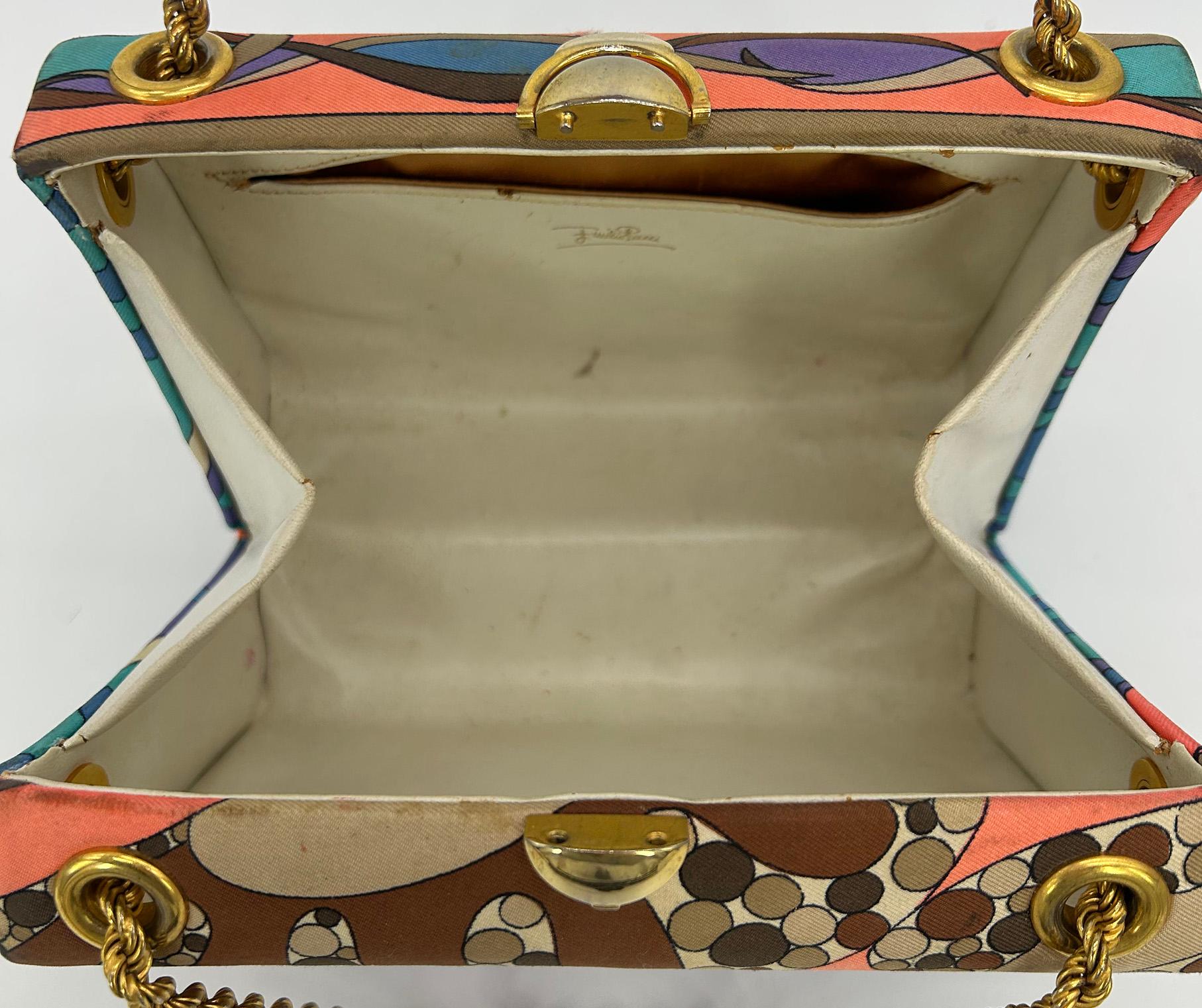 Vintage Emilio Pucci Silk Print Handbag c1960s For Sale 3