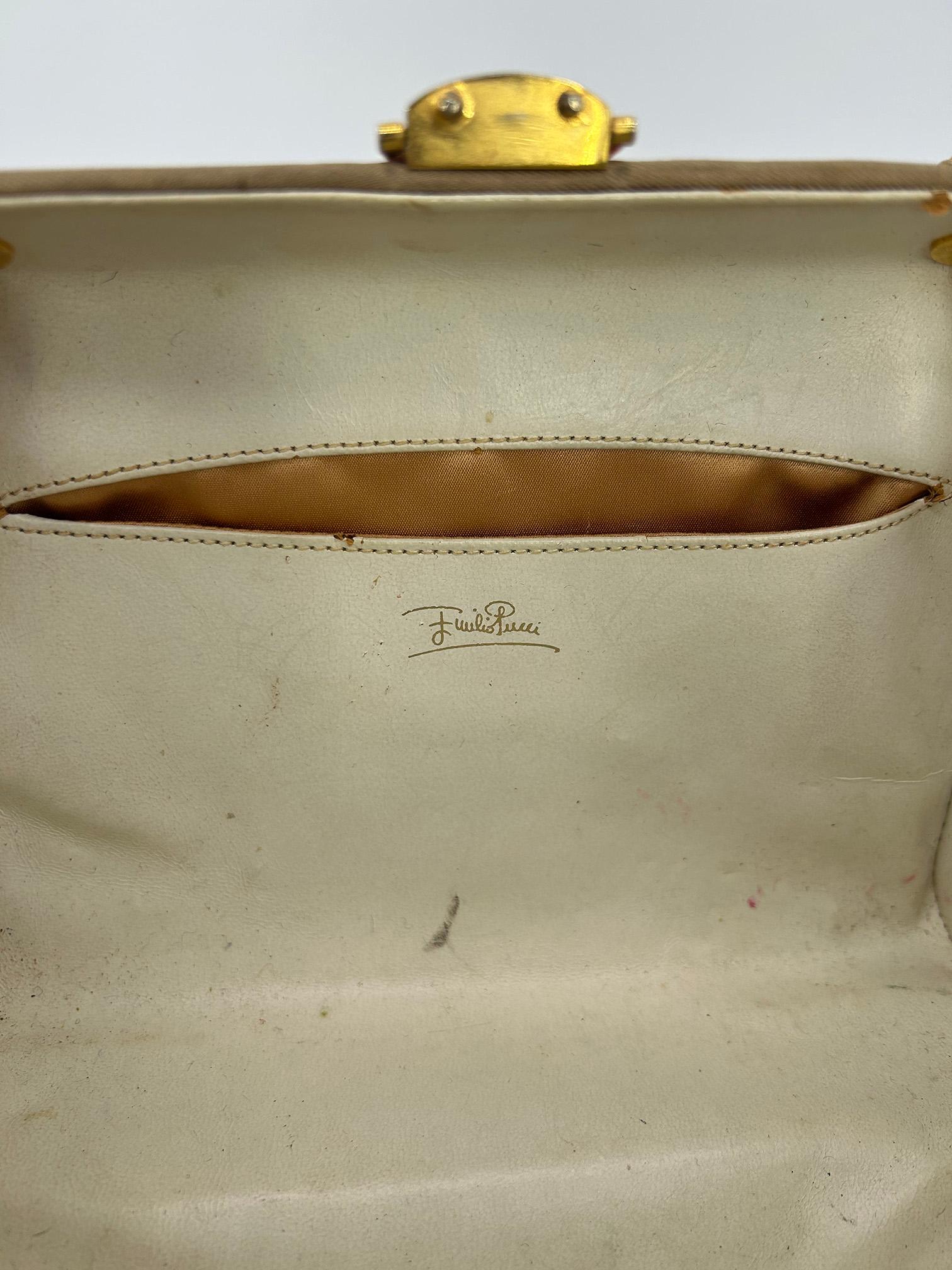 Vintage Emilio Pucci Silk Print Handbag c1960s For Sale 4