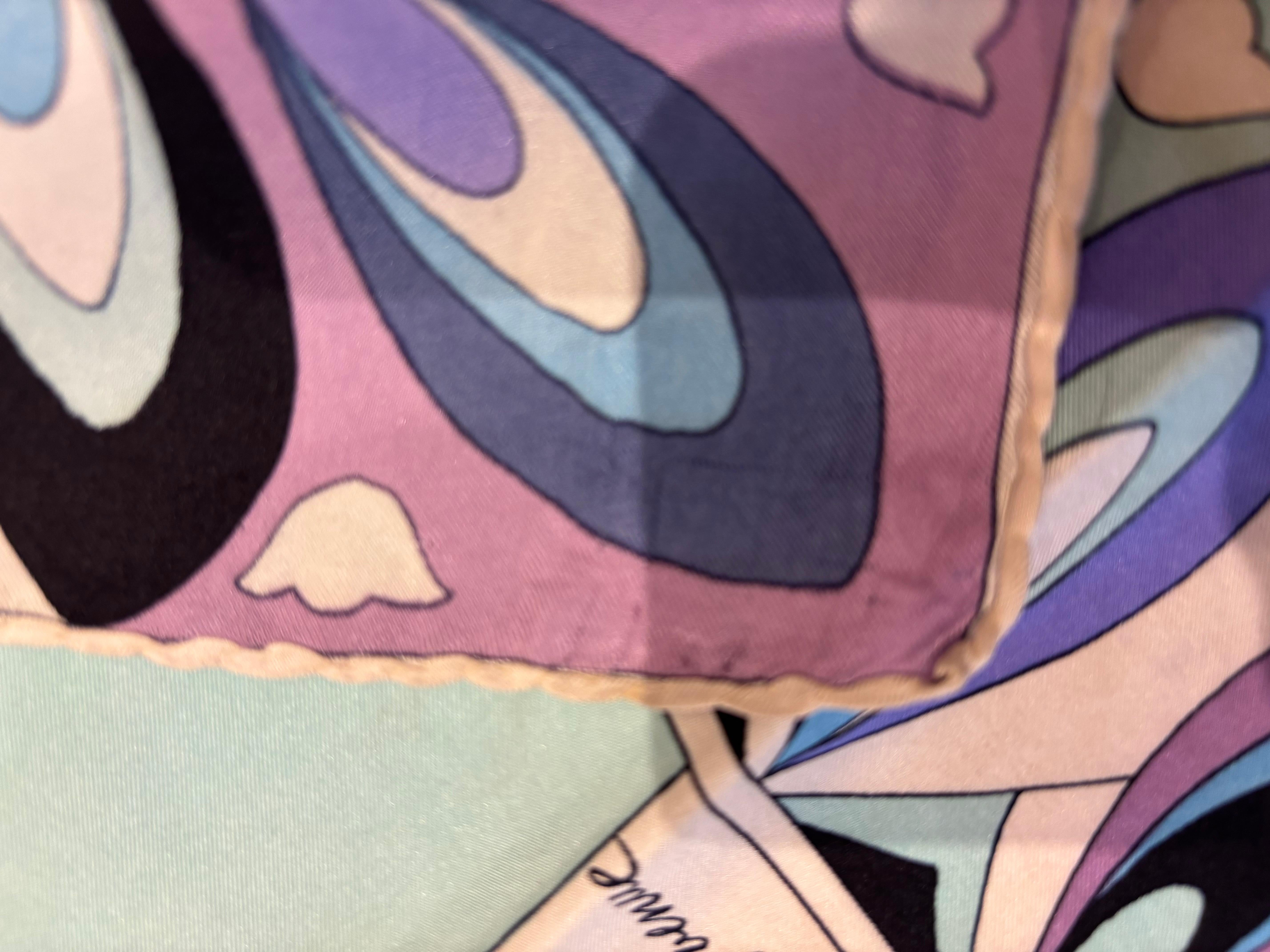 Purple Vintage Emilio Pucci Silk Scarf Made for Saks Fifth Avenue 34