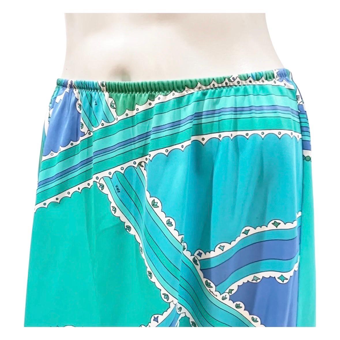 Blue Vintage Emilio Pucci Slip Skirt For Sale