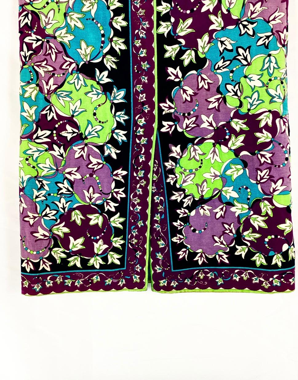 Vintage EMILIO PUCCI Velvet Floral Multi Color Jacket and Maxi Skirt Suit  8
