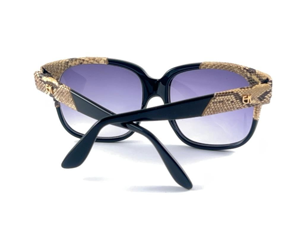 Vintage Emmanuelle Khanh 8080 16 Snake Skin Accents France 1970'S Sunglasses For Sale 6