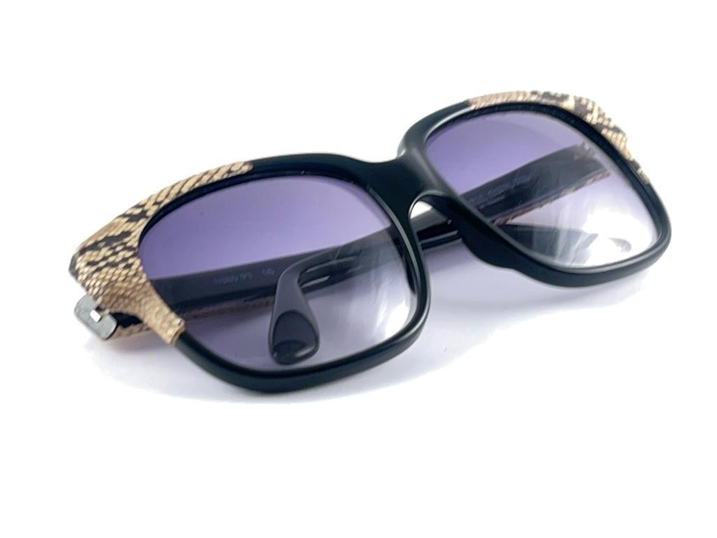 Vintage Emmanuelle Khanh 8080 16 Snake Skin Accents France 1970'S Sunglasses For Sale 7