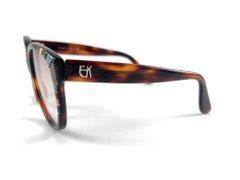 Jahrgang Emmanuelle Khanh 8080 18 Mehrfarbige Sonnenbrille mit Akzenten, Frankreich, 1970er Jahre