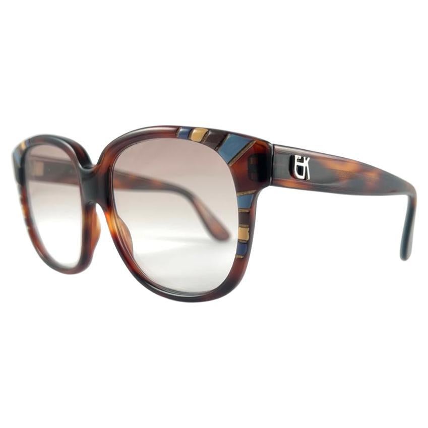 Vintage Emmanuelle Khanh 8080 18  Multicolor Accents France 1970'S Sunglasses For Sale