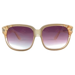 Vintage Emmanuelle Khanh 8080 182 Translucent Beige France Sunglasses