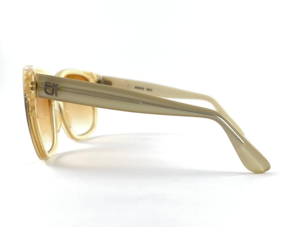 Vintage Emmanuelle Khanh 8080 183 Translucent Beige France Sunglasses For Sale 6