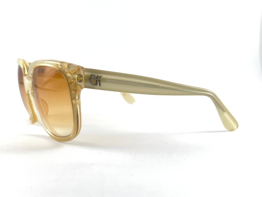 Vintage Emmanuelle Khanh 8080 183 Translucent Beige France Sunglasses For Sale 7