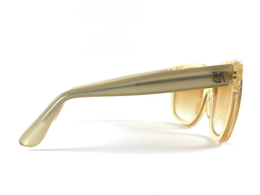 Vintage Emmanuelle Khanh 8080 183 Translucent Beige France Sunglasses For Sale 1