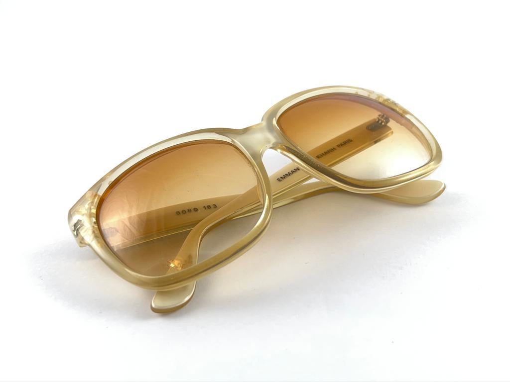 Vintage Emmanuelle Khanh 8080 183 Translucent Beige France Sunglasses For Sale 5