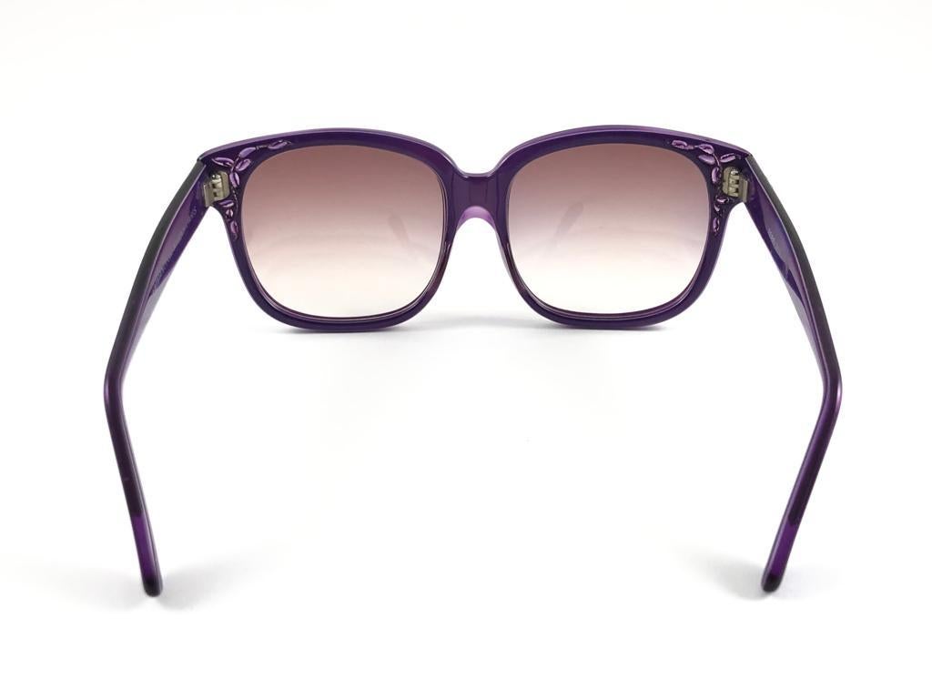 Vintage Emmanuelle Khanh 8080 312 Translucent Purple France Sunglasses For Sale 2
