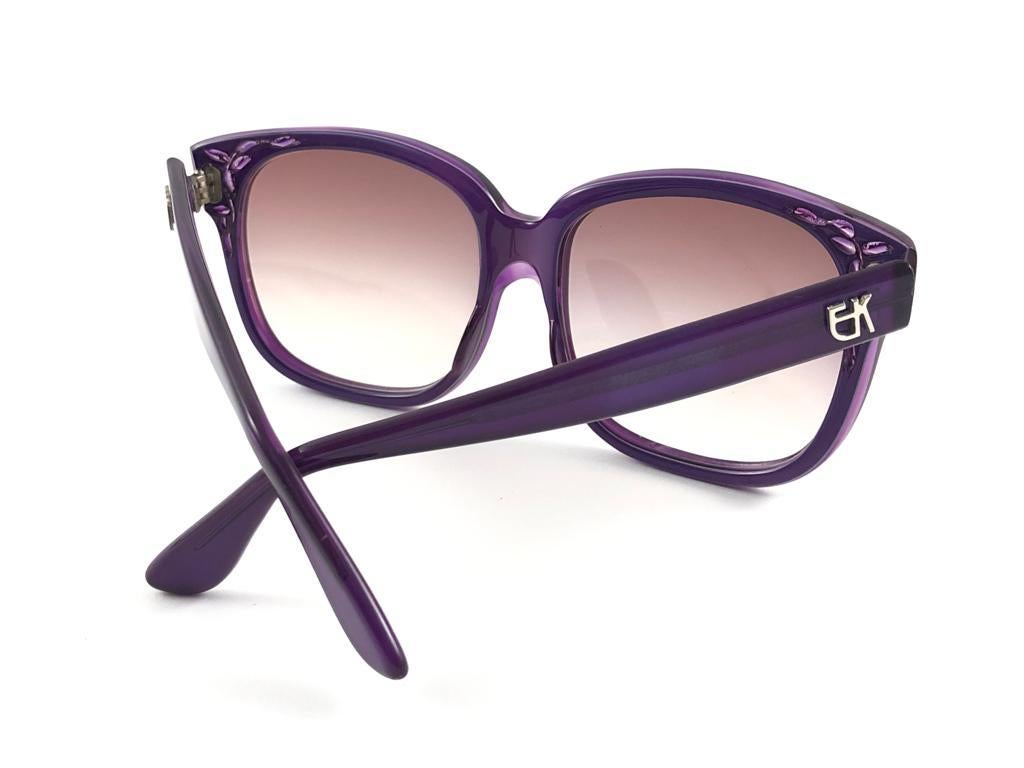 Vintage Emmanuelle Khanh 8080 312 Translucent Purple France Sunglasses For Sale 3