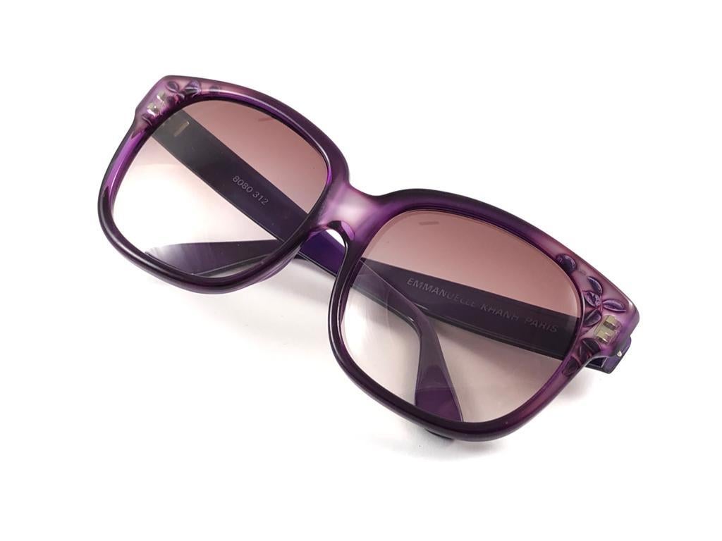 Vintage Emmanuelle Khanh 8080 312 Translucent Purple France Sunglasses For Sale 4
