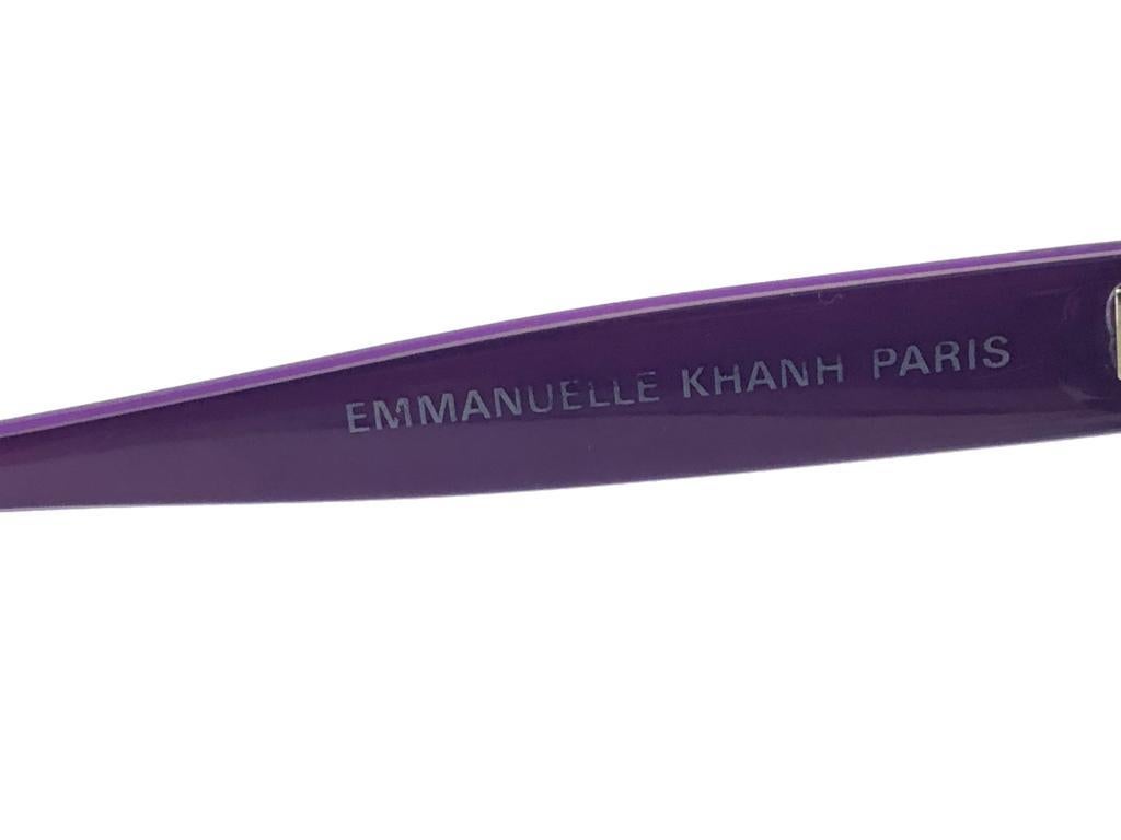 Vintage Emmanuelle Khanh 8080 312 Translucent Purple France Sunglasses In New Condition For Sale In Baleares, Baleares