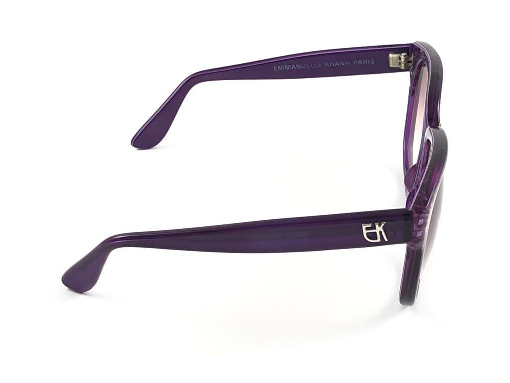 Women's or Men's Vintage Emmanuelle Khanh 8080 312 Translucent Purple France Sunglasses For Sale