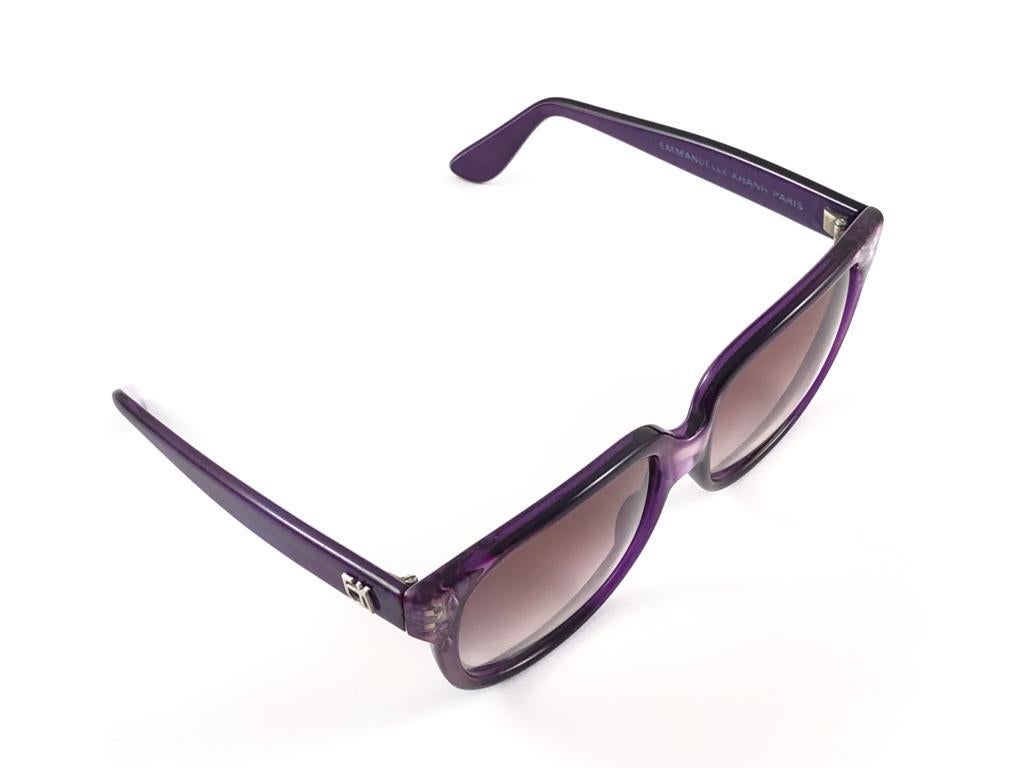 Vintage Emmanuelle Khanh 8080 312 Translucent Purple France Sunglasses For Sale 1