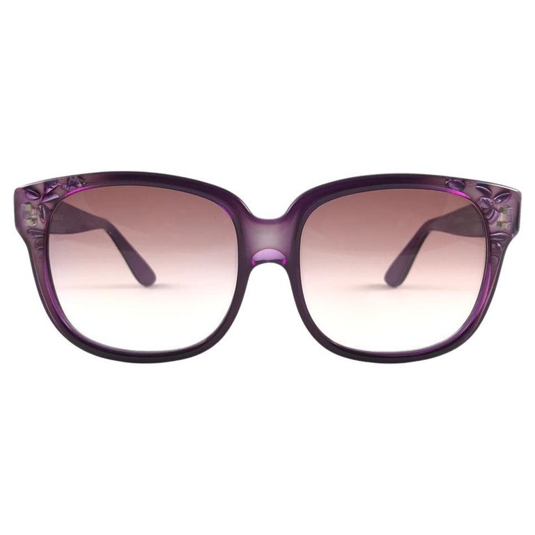 Lunettes De Soleil Vintage Emmanuelle Khanh - Neuf Vieux Stock - Forme œil De Chat Marron Tortue