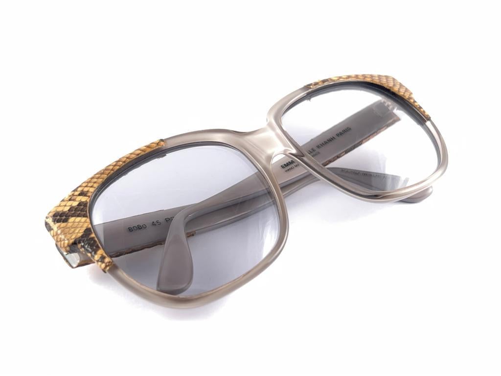 Vintage Emmanuelle Khanh 8080 45 Snake Skin Accents France 1970'S Sunglasses For Sale 11
