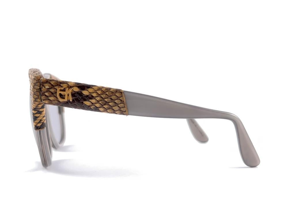 Vintage Emmanuelle Khanh 8080 45 Snake Skin Accents France 1970'S Sunglasses For Sale 2