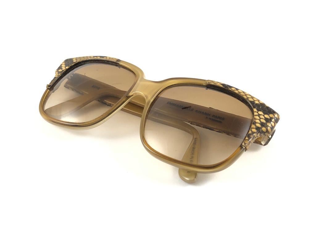 Vintage Emmanuelle Khanh 8080 49 Snake Pattern Accents France Sunglasses For Sale 4