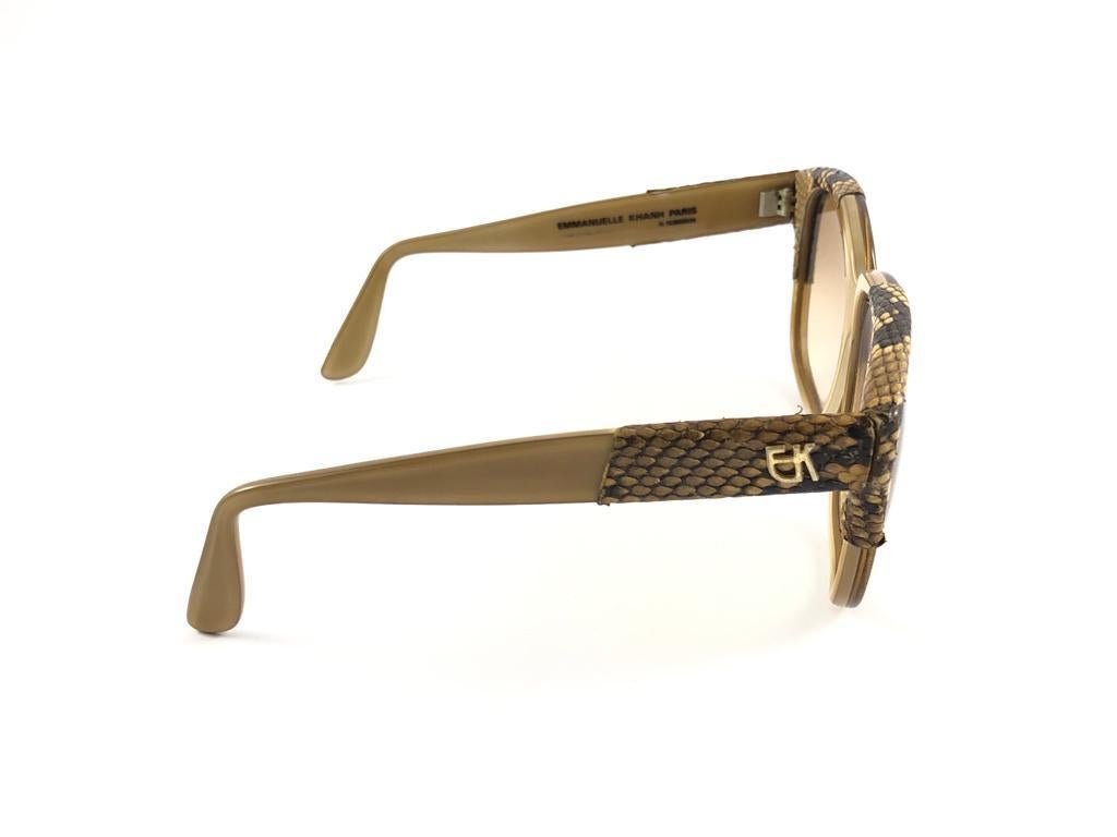 Women's or Men's Vintage Emmanuelle Khanh 8080 49 Snake Pattern Accents France Sunglasses For Sale