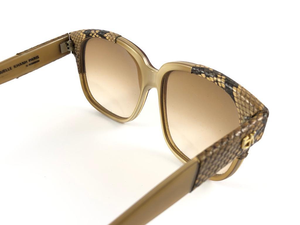 Vintage Emmanuelle Khanh 8080 49 Snake Pattern Accents France Sunglasses For Sale 1