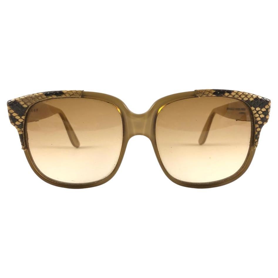 Vintage Emmanuelle Khanh 8080 49 Snake Pattern Accents France Sunglasses For Sale
