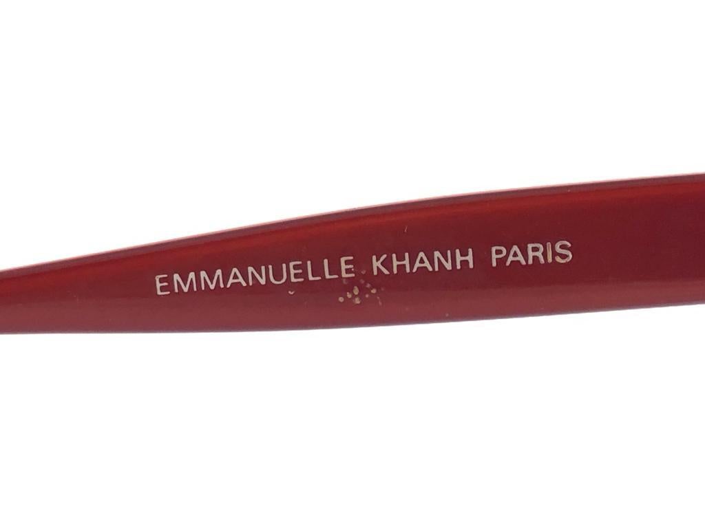Women's or Men's Vintage Emmanuelle Khanh 8380 69 Translucent Red France Sunglasses For Sale