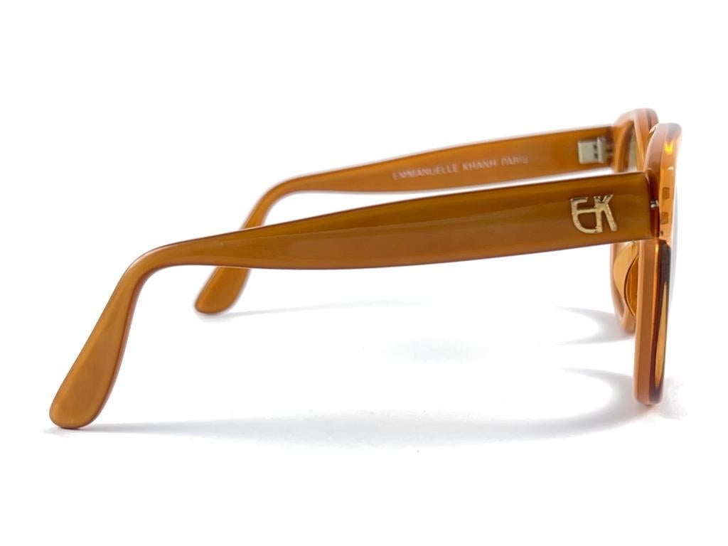 Women's or Men's Vintage Emmanuelle Khanh 8680 Translucent Oversized 70'S France Sunglasses For Sale