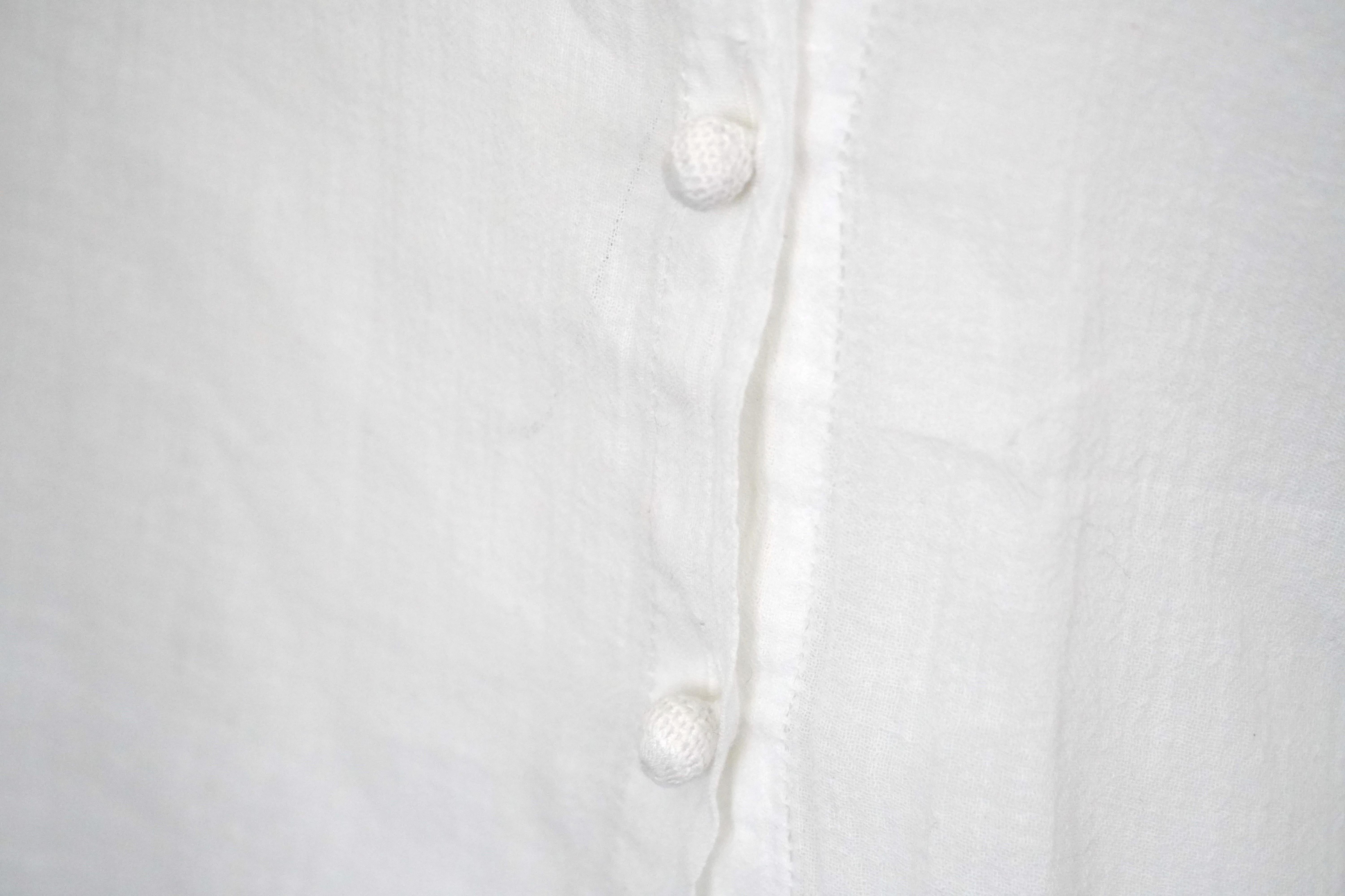 Vintage Emmanuelle Khanh White Linen Blouse RARE sz S For Sale 2