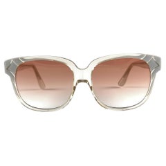 Vintage Emmanuelle Khanh White Translucent Oversized 70'S France Sunglasses