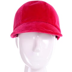 Emme - Chapeau vintage en velours rouge avec capuche d'équitation