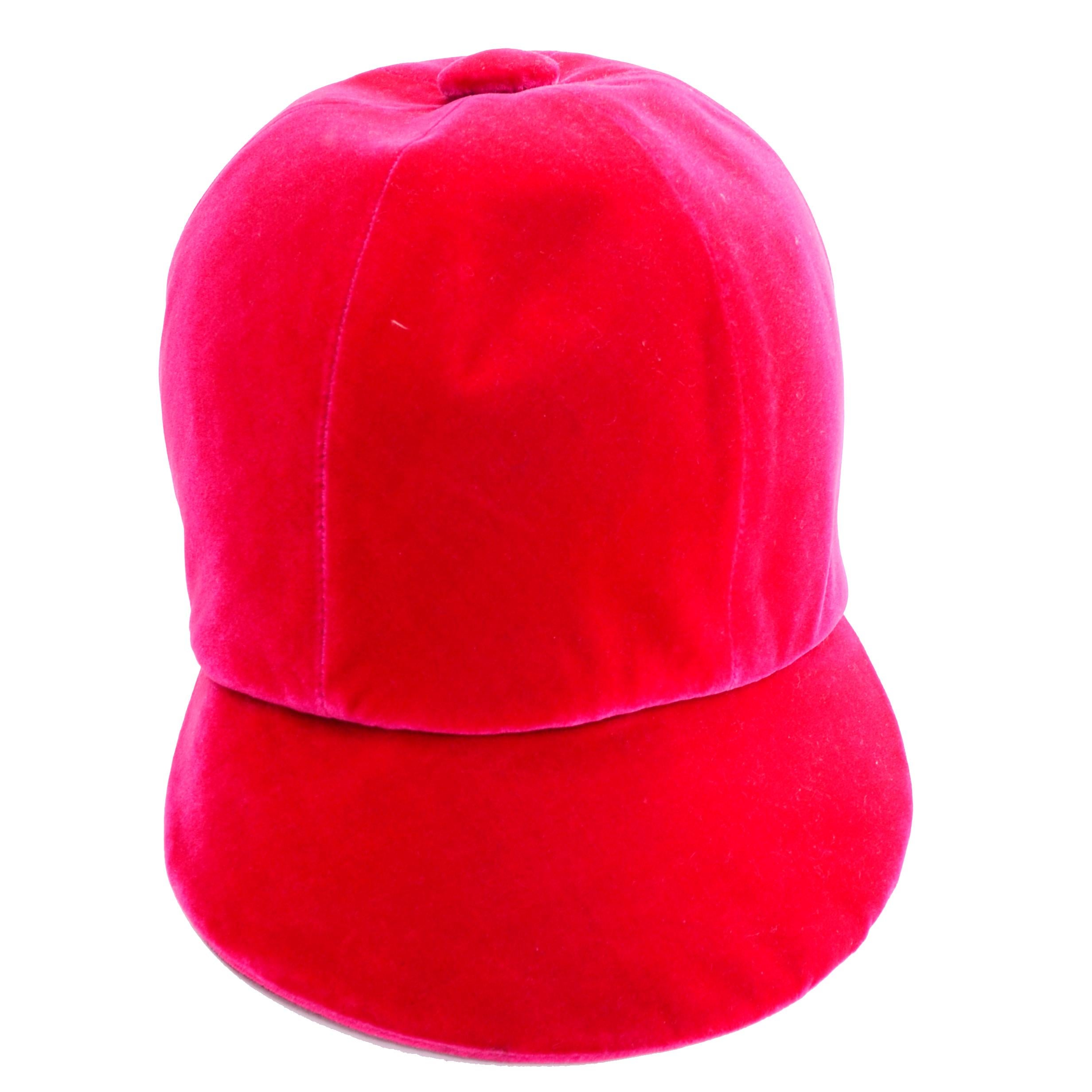 Vintage Emme Hat in Red Velvet Equestrian Riding Cap For Sale 1