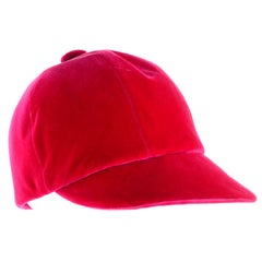 Vintage Emme Hat in Red Velvet Equestrian Riding Cap