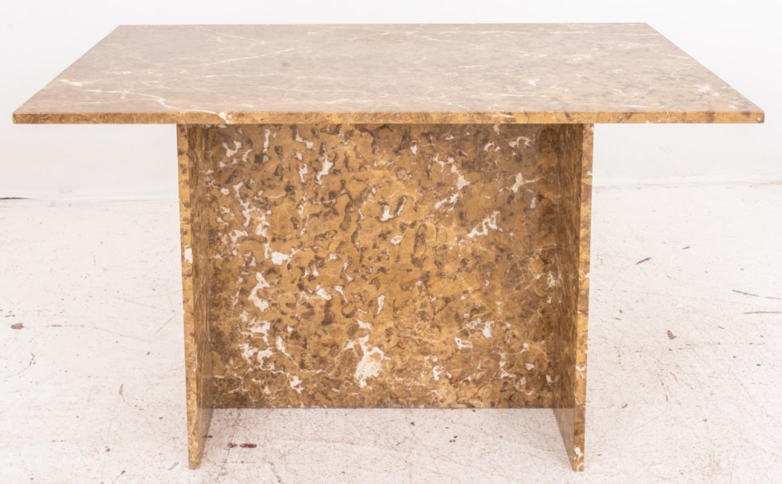 Vintage light emperador marble dining table raised on pedestal base. In good vintage condition. Wear consistent with age and use.

Dealer: S138XX
