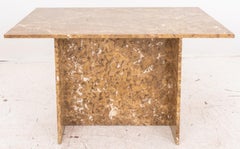 Vintage Emperador Marble Pedestal Dining Table