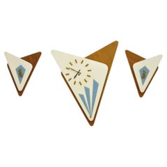 Vintage Empire Art Products Atomic Era Mid Century Modern Wall Clock Set - 3 Pcs