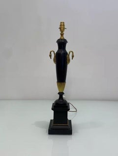 Vintage Empire Style Lamp Base With Brass Swan Heads & Accents
