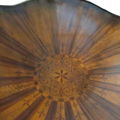 Vintage Empire Style Round Center Table with 2 Drawers