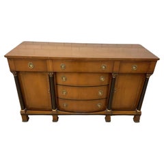 Vintage Empire Style Sideboard/Credenza Storage with Black and Gold Columns