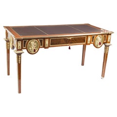 Vintage Empire Style Walnut Ormolu Mounted Writing Table 20th C