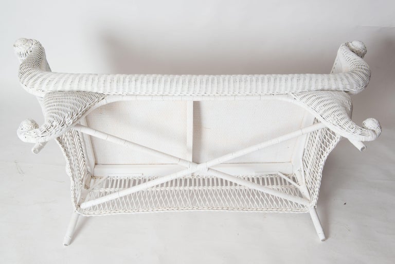 Vintage Empire Style Wicker Sofa For Sale 4