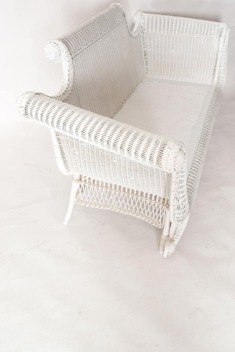 Vintage Empire Style Wicker Sofa For Sale 2
