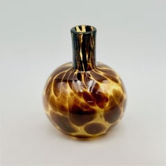 Vintage Empoli Blown Glass Vase - Handcrafted 1960s Piece in Amber & Brown