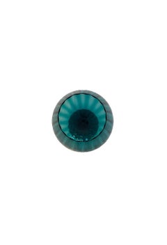 Vintage Empoli Italy Large Teal  Glass on Foot