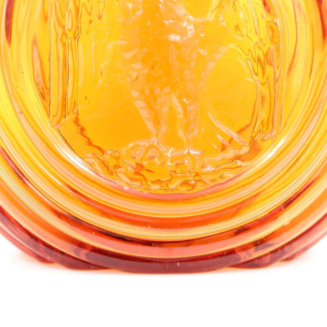 Vintage Empoli Rossini Embossed Eagle Amber Glass Decanter Bottle - 1970s For Sale 4