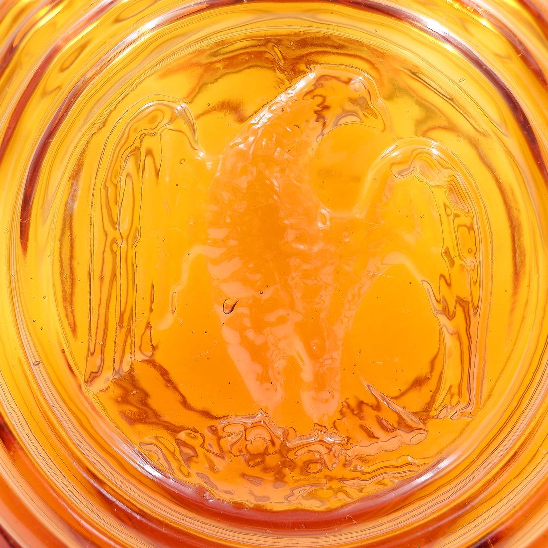Vintage Empoli Rossini Embossed Eagle Amber Glass Decanter Bottle - 1970s For Sale 5