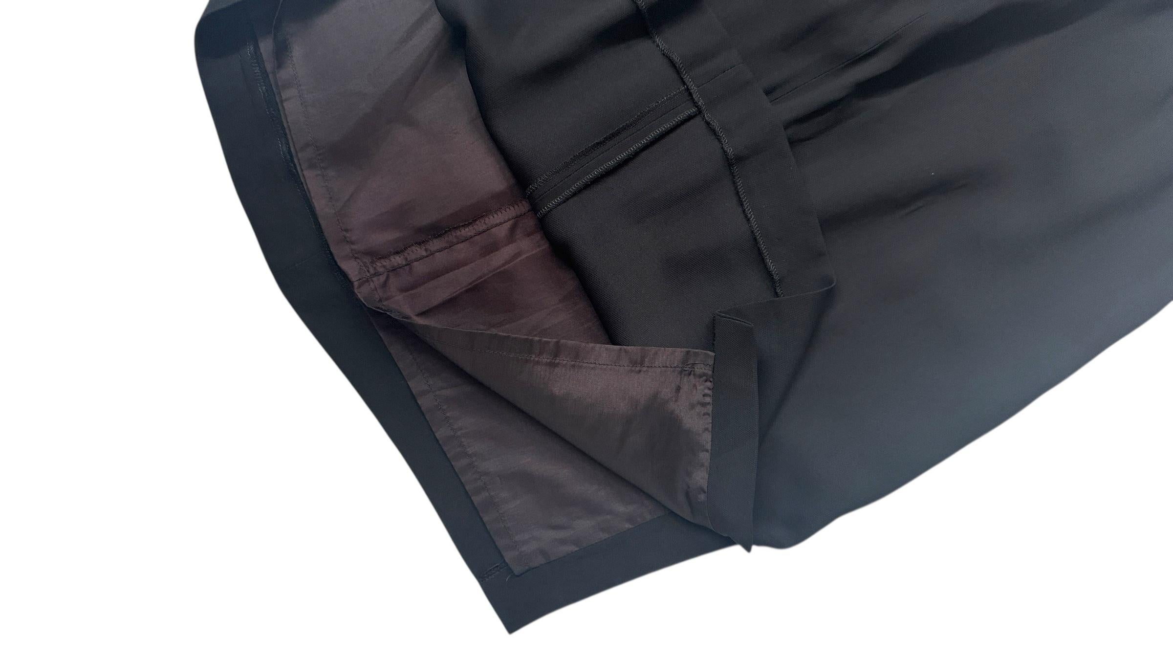 Donna Vintage Emporio Armani Black Wool Mini Skirt in vendita