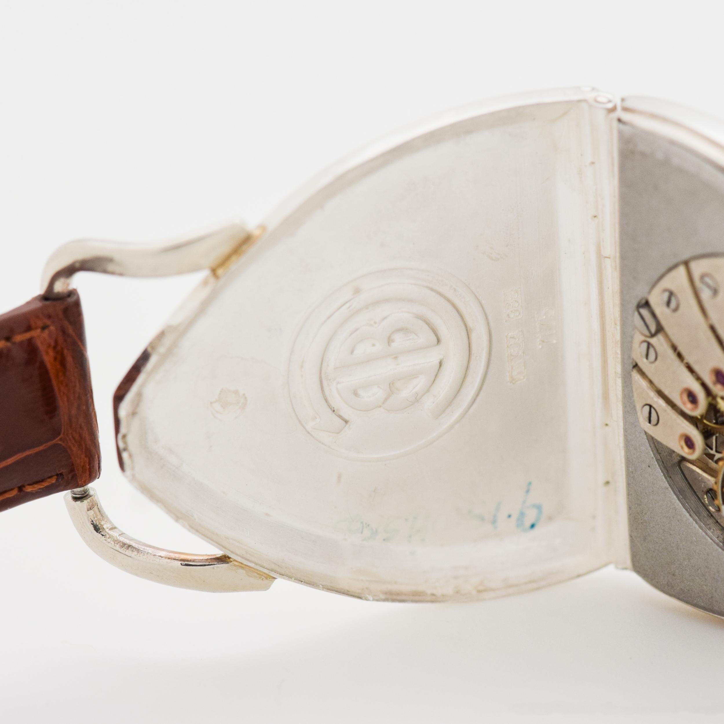 Vintage Emrich Triangular-Shaped Pocket Watch Conversion to Wristwatch, 1930s 2