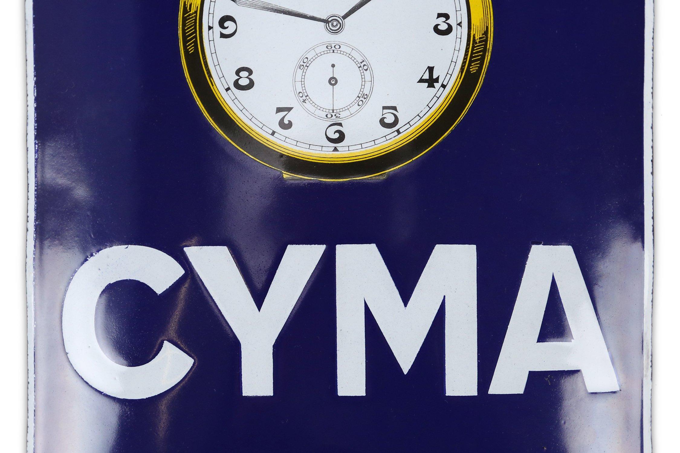 Werbeschild aus Emaille im Vintage-Stil von CYMA, 1926 (Art déco) im Angebot